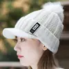 Chapéu de Veludo Engrossado para Mulheres, Gorro de Lã Tricotado de Inverno, Novo Chapéu Versátil Estilo Coreano para Estudantes, Chapéu de Proteção para Ouvidos para Ciclismo de Inverno