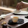 Tapa de cuenco para sombrero de relieve blanco marfil hecha a mano llanta delgada porcelana de jade cuenco de té taza de té no caliente juego de té kung fu
