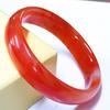 B4 pequena mercadoria vidro ágata vermelho jade pulseira diâmetro interno cerca de 6,3 cm transparente gelo transparente pulseira feminina atacado