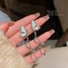 Pendientes de mariposa de cristal de súper hada con explosiones coreanas, pendientes de perlas de temperamento Joker de alta gama para mujer, venta al por mayor