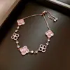 Pulsera Ajustable Flor Hueca de Diamante de Zirconia Estilo Frío Simple Elegante Pulsera de Lujo Ligero Moda Pulsera Versátil