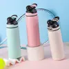 Taza Térmica de Acero Inoxidable Portátil para Ciclismo al por Mayor Transfronteriza con Asa, Gran Capacidad, Aislamiento Frío y Caliente, Botella de Agua Deportiva, Personalizable