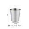Copo de Água de Camada Única em Aço Inoxidável 304 Copo para Bebidas Frias Copo de Cerveja Copo de Metal Resistente a Quedas Copo para Gargarejo Copo de Suco Doméstico