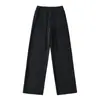 Pantalones Deportivos Casuales Cepillados De Rong Otoño e Invierno 2025 Nuevo Terciopelo Floral Holgados de Pierna Ancha hasta el Suelo