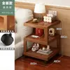 Mesa de Cabeceira Móvel Prateleira de Armazenamento Quarto Pequeno Multiuso Aberta Criativa Estilo Meio do Século Pequena Mesa de Madeira