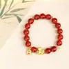 Pulsera de Ágata Roja Natural para Mujer, Año Nuevo, Año del Caballo, Pulsera del Año del Zodiaco, Caballo del Zodiaco, Joyería de Regalo con Cuentas Rojas de la Fortuna
