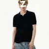 Camisa polo de tricô canelada de manga curta, cor sólida, gola virada, estilo italiano old money para homens, verão, manga curta, estilo novo moderno