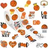 1 rollo/500 hojas de pegatinas con temática de baloncesto, pegatinas creativas de forma especial de baloncesto para recompensas infantiles, pegatinas para sellar paquetes