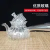 Chaleira de Vidro Borossilicato Alto Chinesa com Listras Alça Lateral Chaleira de Chá Flor de Vidro Bule para Cozinhar no Vapor e Ferver Alça Longa com Filtro Bule