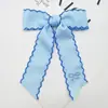 Pinzas Personalizadas para el Cabello de Niña con Bordes Bordados, Accesorios para el Cabello de Cinta de Moño con Borde Ondulado, Adornos Sencillos y Lindos para el Cabello de Niñas