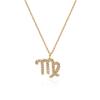 Atacado Colar Aço Inoxidável 12 Constelações Banhado a Ouro Simples Zircônia Colar Moda Feminina Versátil Corrente Clavícula