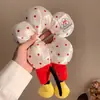 Lindo Scrunchie de Flor de Trasero de Mickey Puntos Dibujo Animado Lindo Goma para el Cabello Muñeca 3D Rodete Cola de Caballo para Mujer