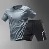 Traje Deportivo para Hombre Verano Fitness Camiseta de Manga Corta Ropa de Secado Rápido para Hombre Running Casual Ropa Deportiva 8802