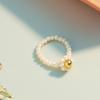 Anillo de perlas de agua dulce estilo japonés y coreano para mujer, estilo frío, anillo de comida para dedo, popular en Internet, anillo elástico del mismo estilo con apertura ajustable