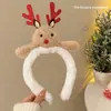 Diadema Linda de Peluche con Cabeza de Alce para Mujer Disfraz de Navidad Diadema Alta con Cráneo y Astas Hombre de Jengibre Otoño e Invierno Pinza para Lavarse la Cara