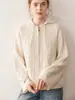 Cárdigan con Capucha de Punto de Cachemira para Mujer Otoño e Invierno Nuevo Grueso de Punto Trenzado Estilo Casual Perezoso Abrigo de Manga Larga Moderno