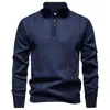 O principal produto da Amazon transfronteiriça é o suéter casual masculino de alto volume para outono e inverno, malha com zíper parcial e forro de fleece para homens