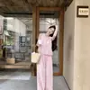Moda Verão 2026 Casual Sem Mangas Renda Recorte Vazado Barra Colete + Conjunto Simples de Jogger