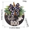 Halloween Transfronterizo Fantasma Blanco Boo Colgante de Letrero de Puerta de Madera Vacaciones Cinta Negra Letrero de Madera Decoración de Ventana