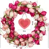 Amazon Transfronterizo Producto Nuevo Multicolor Flor Artificial Tulipán Corona Colgante de Puerta Romántica Corona de Tulipán Rosa