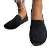 Nuevos Zapatos de Punto Planos de Punta Redonda Talla Grande para Mujer, de Tejido Flyknit, 2 Colores, Transpirables, Boca Baja, Casuales, Suela Suave, Mocasines de Punto