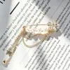 Broche de Flor con Borlas para Mujer, Accesorios de Ropa de Perlas de Alta Gama, Hebilla de Cintura Anti-Exposición, Pin de Broche Decorativo