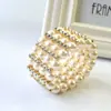 Pulsera de moda de venta caliente de comercio exterior europeo y americano, pulsera elástica de perlas con incrustaciones de diamantes de varias filas, venta al por mayor de fábrica de productos pequeños