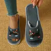 Pantuflas de Hogar de Comercio Exterior Eva para Mujer, Pantuflas Antideslizantes de Moda con Forma de Corazón Grande, Pantuflas Planas Casuales de Punta Abierta para Mujer