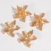 Joyería Transfronteriza Europea y Americana, Elegante a la Moda, Estilo Frío Metálico, Pendientes de Pétalos, Pendientes de Diseño Retro para Mujer