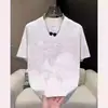 Camiseta de Manga Corta de Verano para Hombre, Cuello Redondo, Estampado de Letras, Casual, Degradado, Marca Juvenil de Moda, Popular Camiseta de Manga Corta, Simple y Versátil