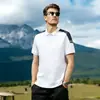Camisa Polo Masculina Slim Fit com Gola Color-Blocking, Marca Trendy de Alto Padrão, Novo Estilo, Manga Curta Slim Fit