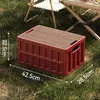 Caja de recolección de ingresos para exteriores con tablero de madera, caja plegable de almacenamiento, caja plegable para camping en maletero de coche, caja organizadora de juguetes