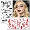 Amazon Transfronterizo Halloween Pegatinas de Diamante Bruja Disfraz de Cos Cara Decoración Cicatriz Cruzada Danza Pegatinas de Diamante