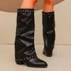 Comercio Electrónico Transfronterizo Novedades Otoño/Invierno Diseño de Remaches Estilo Sexy de Moda Botas de Calceta de Tacón Alto Tallas Grandes Europeas y Americanas