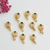 Hebilla colgante con forma de semilla de melón de diamante y circonita microincrustada envuelta en oro de 18 quilates, hebilla con clip de jade, accesorios de joyería para bricolaje, hebilla con clip de jade