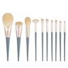 Blue Bridge - Juego de 10 brochas de maquillaje, sombras de ojos, polvos, cejas, base, rubor, brillo intenso y corrector, juego completo de herramientas de belleza súper suaves.
