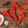 Cuchara de cerámica roja para bodas, cuchara de sopa creativa para el hogar, cuchara de sopa, cuchara de alto valor de color, cuchara de gachas, cuchara de postre