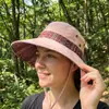 Nuevo Sombrero de Estilo Étnico para Mujer, Sombrero Retro de Verano para Senderismo, Sombrero de Sol de Ala Ancha para Exteriores, Sombrero de Pescador con Protección Solar
