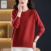 Nuevos tops de punto para otoño e invierno para mujeres de mediana edad, colección 2026, tallas grandes, estilos de primavera y otoño, cuello redondo, suéteres versátiles como capa base