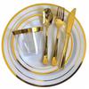 Cuchara tenedor desechable chapado en oro directo de fábrica imitación metal cuchara para pudín cuchara para postre mini tenedor occidental chapado