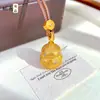 Saco de Veludo Dourado Antigo com Alta Retenção de Cor Pingente de Cabaça Novo Estilo Chinês Pingente Fino de Cabaça Dourada