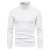 Suéter de Cuello Alto Nuevo Otoño Invierno 2026 para Hombre al por Mayor Estilo Coreano Ajustado Juvenil Color Sólido Suéter de Punto Capa Base
