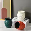 Vaso de Plástico Criativo Nórdico Decoração de Sala de Estar em Casa Arranjo de Flores Secas Resistente a Quedas Cerâmica de Imitação Vaso Quente Transfronteiriço