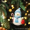 Popular Transfronterizo Acrílico 2D Gorro Navideño Muñeco de Nieve Lindo Colgante de Manualidades Decoración de Árbol de Navidad Colgante de Coche