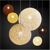 Lustre Criativo Atacado de Bola de Cânhamo Colorido Tecido à Mão Sala de Estar Lustre Esférico de Rattan Hortênsia Lustre de Cabeça Única