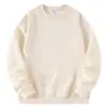 Nuevo Producto de Primavera y Otoño: Sudadera de Algodón Chino Leche de Seda Color Sólido Cuello Redondo con Logo Impreso Personalizado, Holgada Casual para Grupo, En Stock
