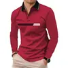Otoño Invierno Clásico Casual para Hombre Tela Piqué Moderna Color Sólido Cuello de Solapa para Hombre Cuello de Solapa Simple Deportivo Manga Larga