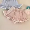 Shorts Ins Estilo Coreano Verano Nuevo Estilo Ropa de Verano para Niñas Algodón Puro Holgado Moderno Moda Infantil Versátil Shorts de Encaje para Niñas