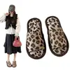 Nuevas Pantuflas de Lino para Gato Caddy con Estampado de Leopardo, Cómodas Pantuflas de Lino Silenciosas con Suela Suave para Interiores, para Todas las Estaciones, Primavera y Otoño