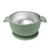 Tigela Pequena de Silicone de Grau Alimentício com Ventosa de Aço Inoxidável Anti-tombamento Tigela para Comida de Bebê Produtos para Bebês Utensílios de Alimentação